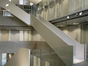 Sculptural staircase inside Finnish Embassy
