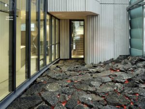 Lava representation in courtyard of Icelandic Embassy