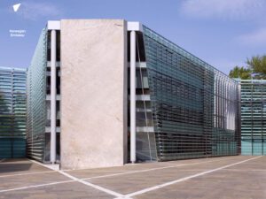 Norwegian Embassy with stone facade.