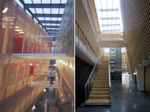 Royal Danish Embassy with connecting timber corridor