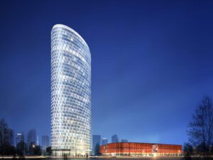 Exterior view of the Plastic Market Yuyao, showcasing its modern architectural design