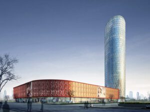 Facade of the Plastic Market Yuyao incorporating green design elements