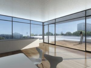 Interior view of a Darwin 2 apartment featuring open-plan living - Darwin 2 Büro-Wohnungen