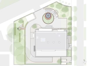 Site map indicating the embassy's location on Tiergartenstraße in Berlin, adjacent to other diplomatic missions and the Großer Tiergarten park.(Botschaft der Volksrepublik Bangladesch)